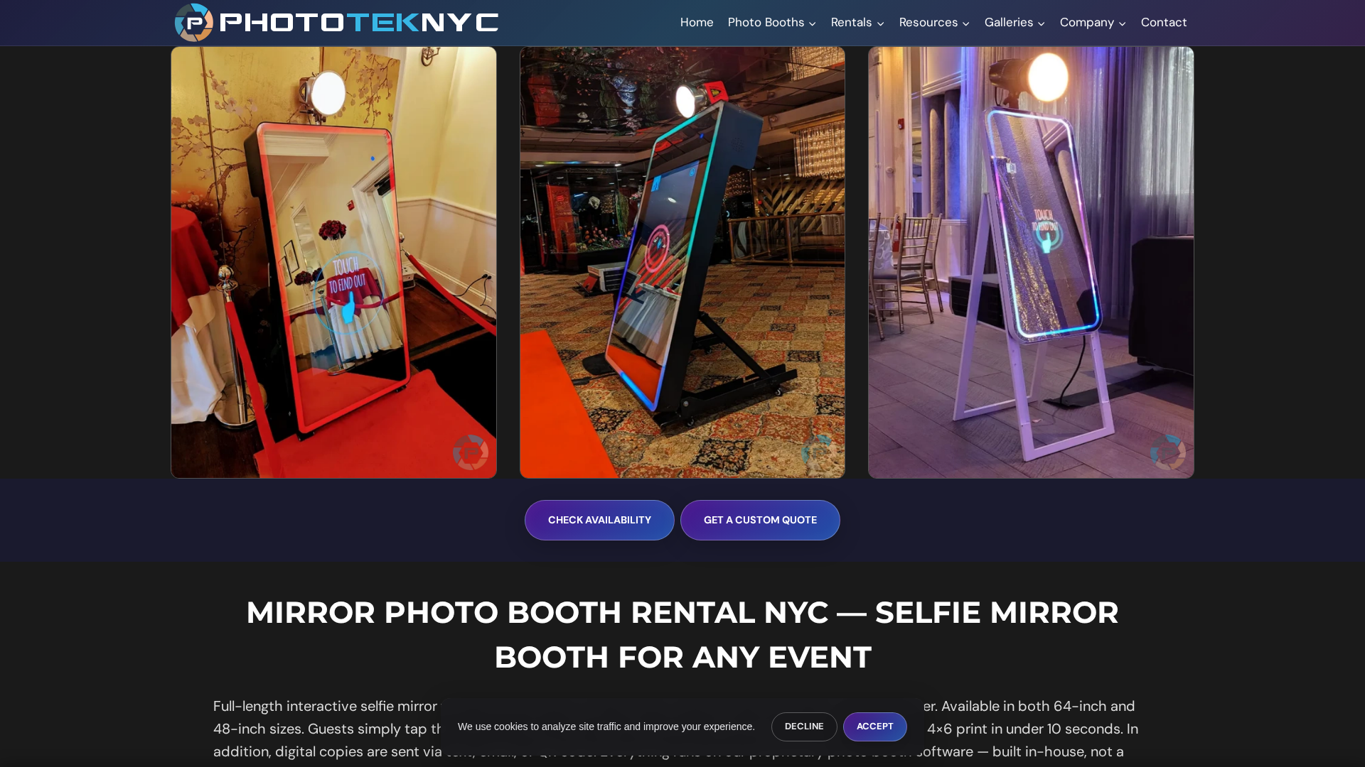 Mirror Photo Booth Rental NYC by PhototekNYC